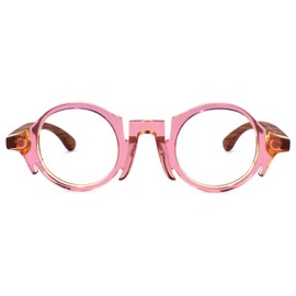 Zeelool Unisex Acetate Vintage Small Round Eyeglasses Frame 41mm Charlie ZOA01767-11 Pink