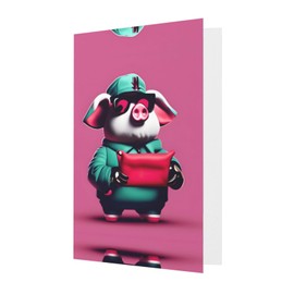 Piggy Stylish Unique Pearl Paper Greeting Cards Greetings Blank Cards Assortment With Envelopes