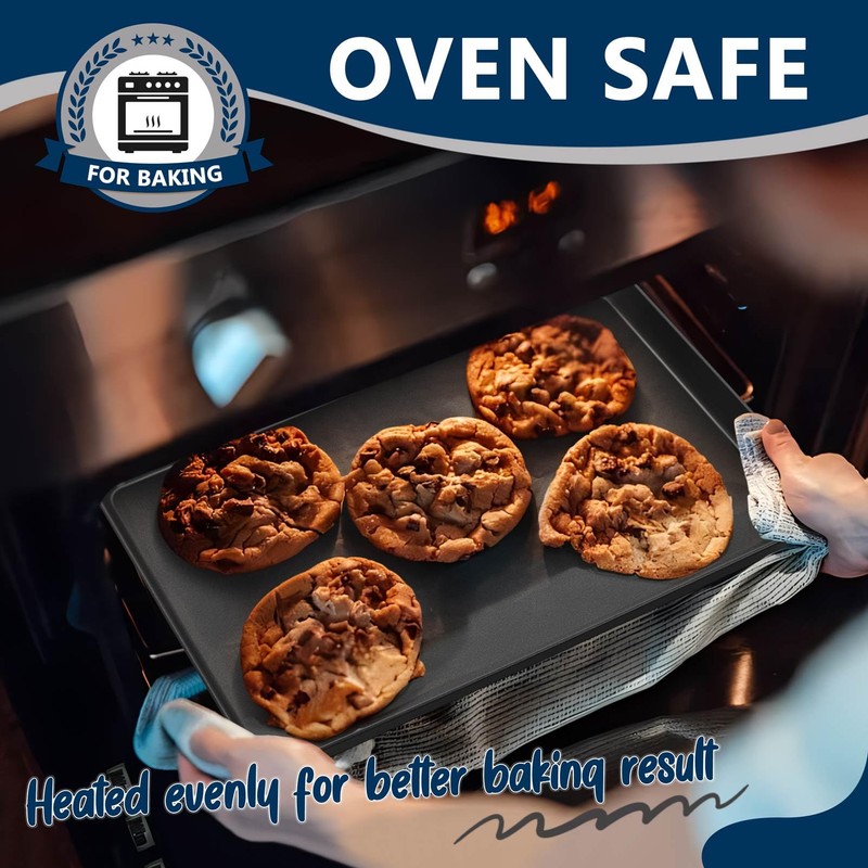 P&P CHEF 16 Inch Baking Cookie Sheet Pan, Carbon Steel