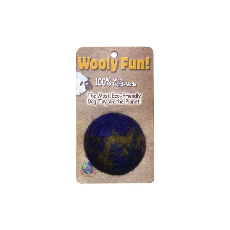 One Pet Planet 86003 2-Inch Wooly Fun Ball Dog Toy