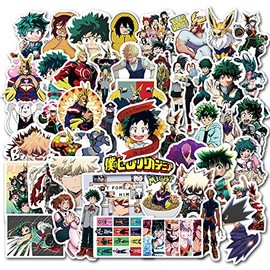 Laptop Sticker Pack 50 Pcs,My Hero Academia Sticker Unique Cool Stickers Waterbottle Notebook Guitar Skateboard Travel Kid Stickers