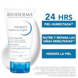 BIODERMA, Atoderm, Crema Nutritiva e Hidratante, Manos y Uñas, Skincare Piel Muy Seca con Tendencia Atópica, 50ML