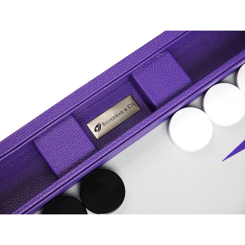19-inch Premium Backgammon Set - Large Size - Purple Board