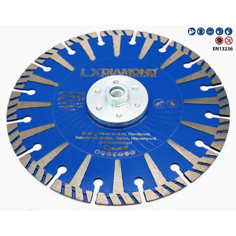 LXDIAMOND Diamond Cutting Disc 230 mm with M14 Aluminium Flange