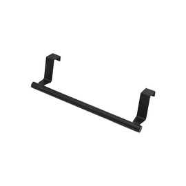HIDERME Stainless Steel Towel Holder for Kitchen and Bathroom|Hanging Door Bar Hanger|No Drilling Required(Black)