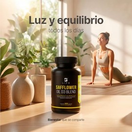 Safflower Oil D3 Blend de 300 softgels B Life D3+, Ingredientes naturales. Safflower Oil D3 Blend. B Life