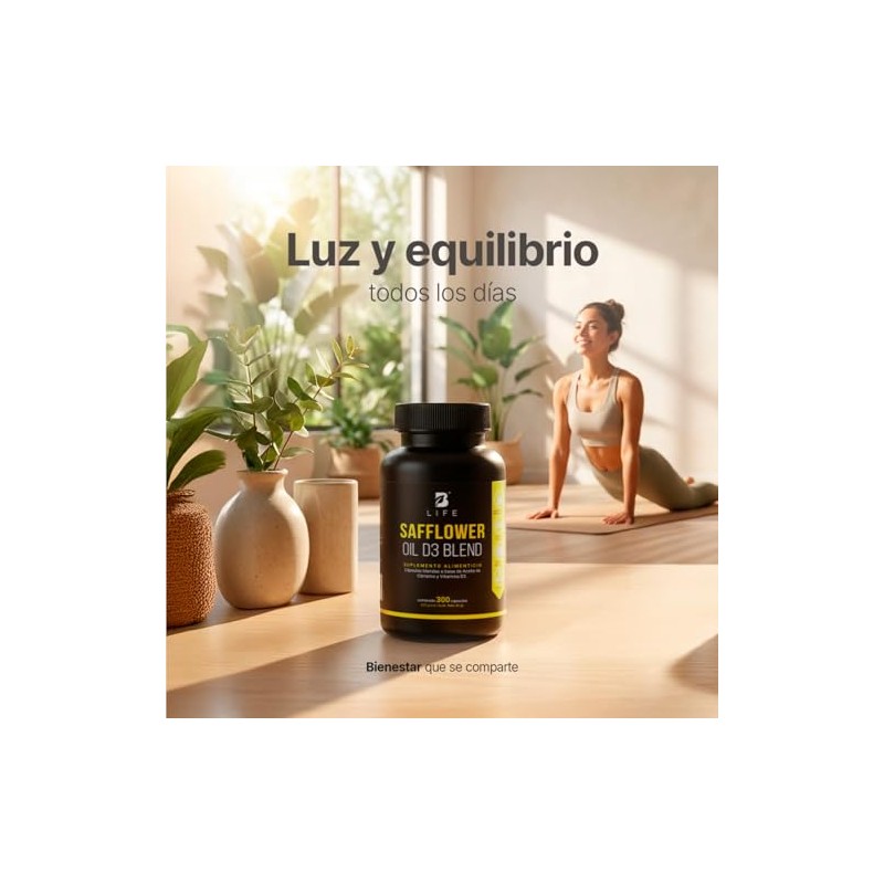 Safflower Oil D3 Blend de 300 softgels B Life D3+,