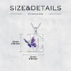 LONAGO Initial E Necklace for Women 925 Sterling Silver Purple