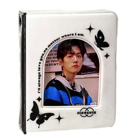 Donally 40 Sheets Large Capacity, Cute, Portable, Correct Book, Card Case, Trading Card, Photo Album, Presentation Goods, Korea, Clear File (White)