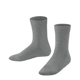 FALKE Unisex Children's Family Socks Breathable Sustainable Organic Cotton Reinforced Children's Socks Short Durable Skin-Friendly Non-Slip Plain 1 Pair, Grey Light Grey Melange 3390, 39 - 42