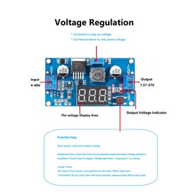 LM2596 DC-DC Buck Converter Module LM2596 with LED Voltmeter Display, Adjustable Voltage Regulator 4-40V to 1.25-37V Buck Converter, Step Down Module Power Supply Module (2pcs Buck Converter)