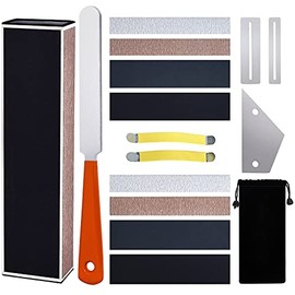 Guitar Luthier Tool Set Including Guitar Fret Crowning File, Fret Leveling Beam Sanding Leveler Beam, Fret Rocker, Fingerboard Guards, String Spreaders and Replacement Sanding Papers for Guitar Bass