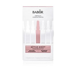 Babor Active Night Ampoule Serum Concentrates, Hyaluronic Acid Serum, Hydrating Night Treatment for Dry and Damaged Skin, Moisturizing Serum 7 Day Treatment