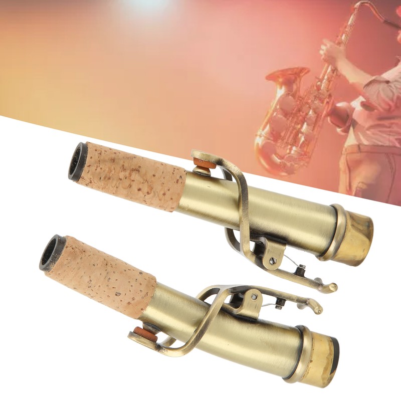2Pcs Saxophone Neck Metal Straight Curved Accessory Replacement Set Kit