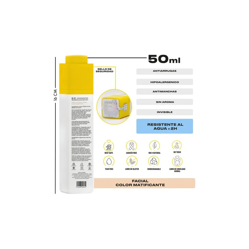 Protector Solar Facial Mineral Ulmar Fps 50 Con Color 50ml