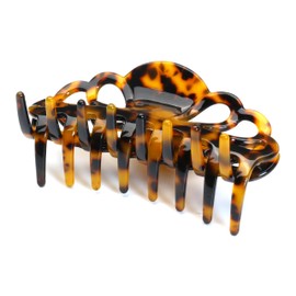 QinGoo Large Hair Clip, Hair Clip, Tortoise Shell Hair Clip, Firmly Rolled, 1 Piece Hair Accessory, Cute, Korean, Women's, Dark Tortoise Shell