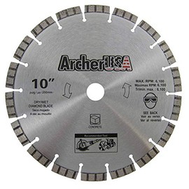 Archer PRO 10" in. Turbo Diamond Saw Blades for Fast Reinforced Concrete Cutting and Cured Concrete Cutting