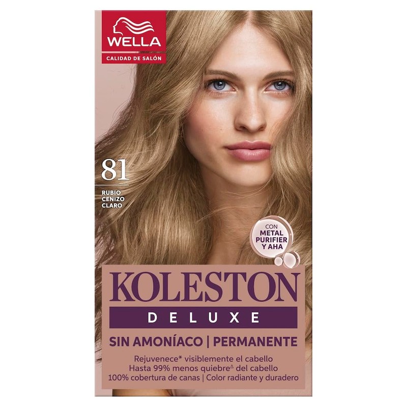 Koleston Deluxe Tinte Permanente Sin Amoniaco 81 Rubio Cenizo Claro