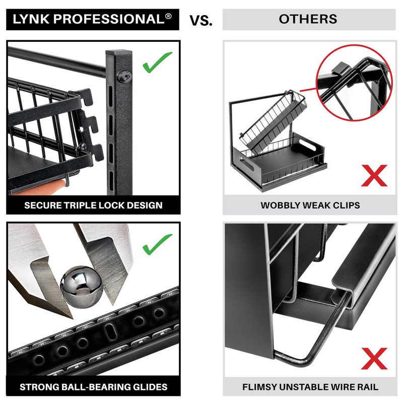 LYNK PROFESSIONAL® Pull Out Under Sink Kitchen Cabinet Organizer -