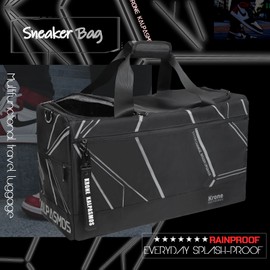 Sneaker Bag, Sport Duffel Bag for Men Women, Gym Bag, Gear Bag, Krone Kalpasmos Versatile Travel Duffel Bag with 3 Removable Dividers, 1 Shoulder Strap, Travel Essential, Cool Grey