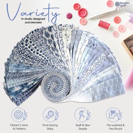 Jelly Roll Fabrics for Quilting Clearance 40 Strip 2.5" x 44" | Cotton Strips Bundles – Perfect Quilting Fabric for Sewing, Precut Quilt Projects, and DIY Crafts (Scandinavian Cottage)