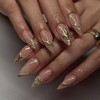 24 Pcs Medium Almond Press on Nails Nude Pink Fake