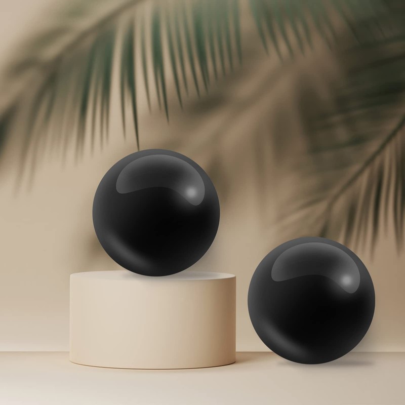 Coolrunner Bolas de baoding negras de mármol de 2 pulgadas