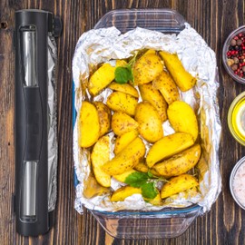 Relaxdays 10034375 Cutter Set of 2 for Aluminium and Cling Film, Viewing Window, Smooth Separation, Foil Dispenser, Black, Metal Polypropylene