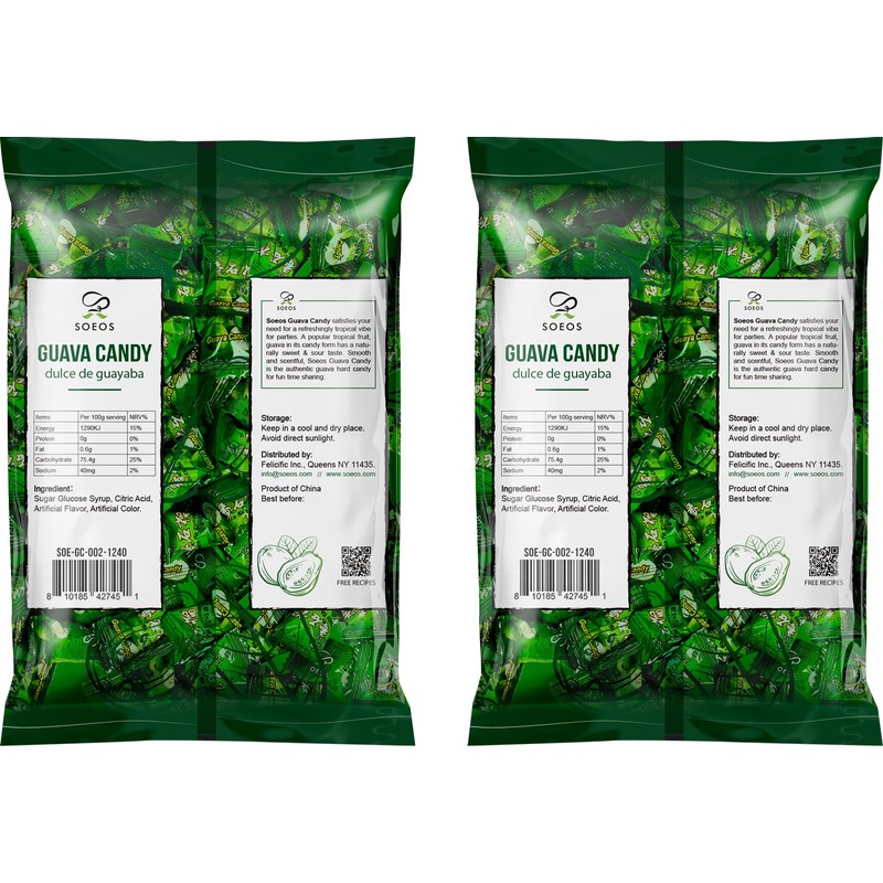 Soeos Guava Candy, 32 oz (Pack of 2), Classic Series