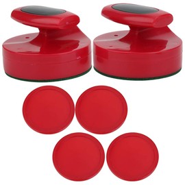 Air Hockey Pushers and Air Hockey Pucks Air Hockey Paddles,Goal Handles Paddles Replacement Accessories for Game Tables 76 MM, Red
