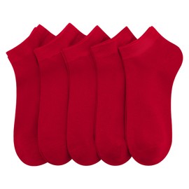 SERISIMPLE Women Viscose Bamboo Ankle Socks Low Cut Thin Sock Lightweight Pastal Color Soft Sock 5 Pairs (US, Alpha, Large, Regular, Regular, Red)