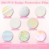 200Pcs Holographic Badge Protective Film, 8 Styles Button Maker Supplies
