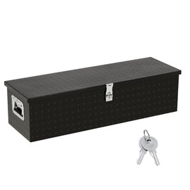 Garvee 39 Inch Heavy Duty Aluminum Diamond Plated Tool Box Pick Up Truck Bed RV Trailer Toolbox Square Storage Organizer with Side Handle, Lock and Keys, Waterproof -39" x 13" x 10"