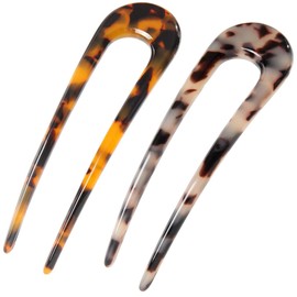 2 Stück French Hair Pin, U Förmige Haarnadeln, für Hochsteckfrisuren, Dutts, Elegante Steckfrisuren, Haaraccessoires, für Alltag, Party, Hochzeit, Frisur Dekoration und Styling