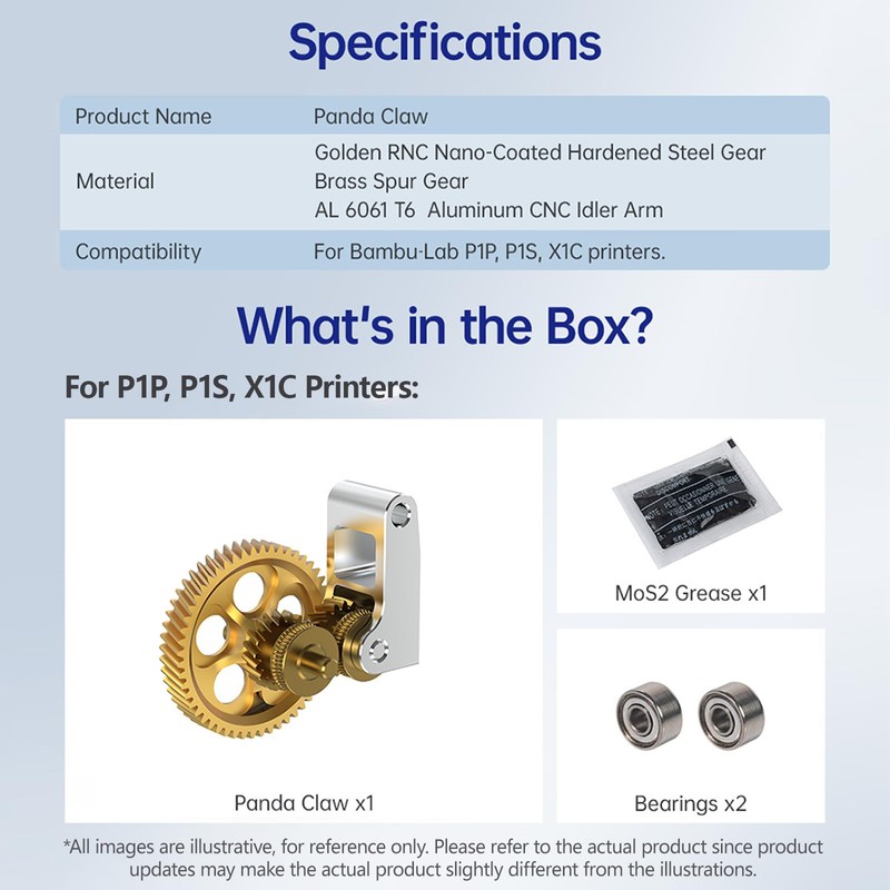 BIGTREETECH Panda Claw Compatible for Bambu-Lab P1/X1 X1C 3D Printers