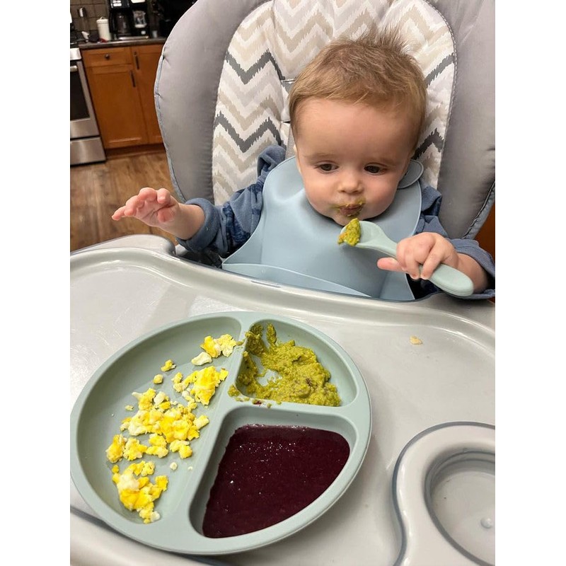 PandaEar Silicone Baby Feeding Set| 2 Divided Suction Plate +