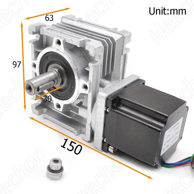 Worm Gear Nema23 Stepper Motor 3.5A L2.1inch Gearbox Ratio 30:1