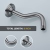 8-inch S-Shape Curved Shower Arm with Flange, Stainless Steel Top