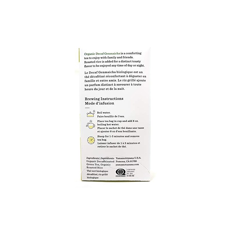 Yamamotoyama Organic Decaf Genmaicha Premium Green Tea (2 Pack, Total
