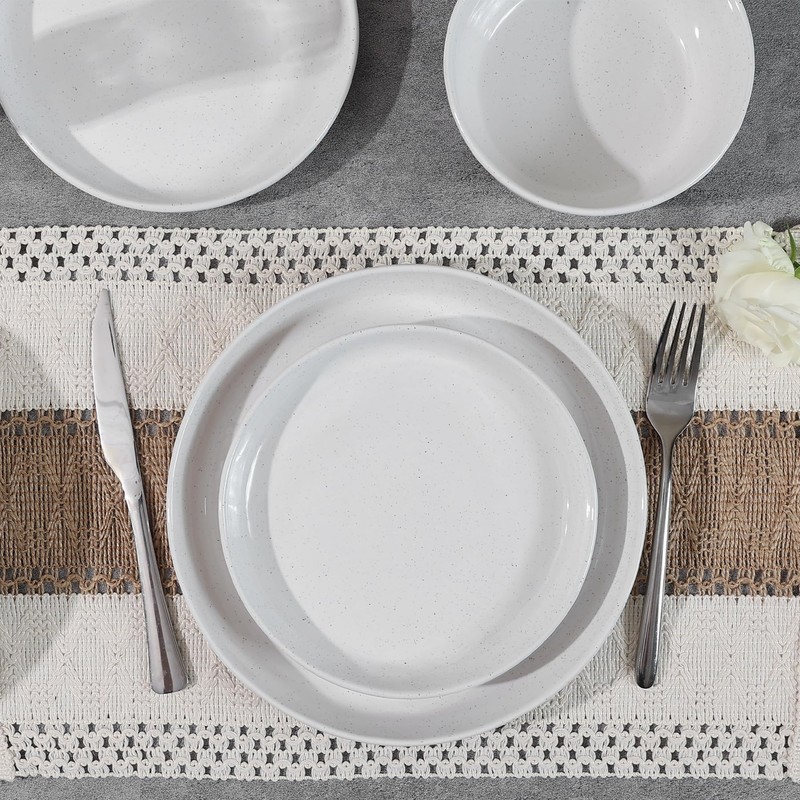 Yinshine Stoneware Dinner Plates Set of 4, 8 Inch Reactive
