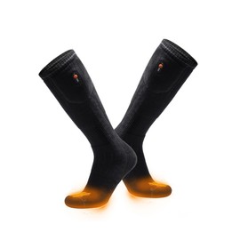 ORORO [All-New] Heated Socks with Toe and Sole Heating, Wool-Blend Electric Heated Socks with Battery (Charger Not Included) (Black, L)