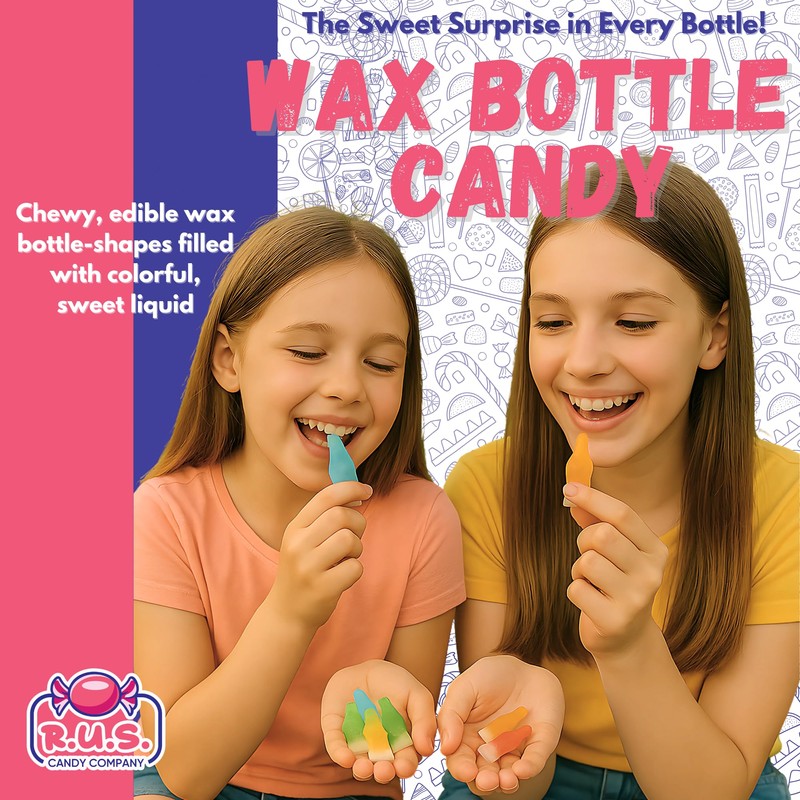 Old-Fashioned Wax Bottle Candy – 1 Lbs Bulk Pack –