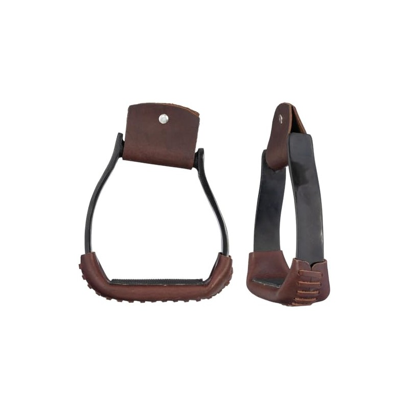 Tough 1 Stirrup Alum Angled 2"" DEEP Tread, Black