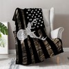 American Flag Deer Blanket Gifts - Hunting Camo Deer USA