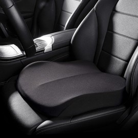 Car Seat Cushion for Adult, Portable Car Booster Cushion, Soft Non-Slip Car Seat Cushions for Driving, Ideal Boost Car Seat Pad for Short People Driving, Truck Driver,Black