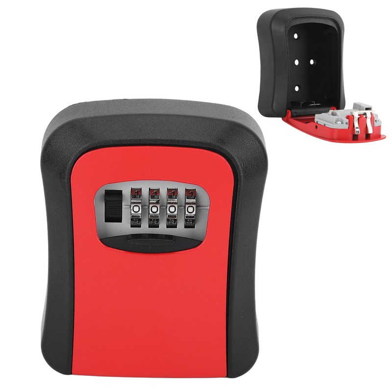 Key Lock Box Alloy Portable Wall Mounted 4 Digit Combination