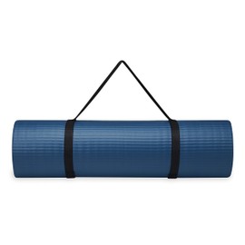 Gaiam Essentials Yoga Mat, Pilates  Exercise Mat, Thick 25 (10mm) Workout Mat with Easy-Cinch Carrying Strap for Home  Gym Workouts                   