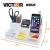 Victor Pure White Desktop Organizer, 4" x 5.5" x 10.4"