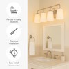 Design House Stasia Vanity Light, 4-Light, Sleek Modern Arms, Frosted