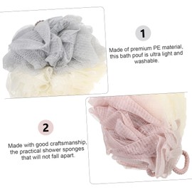 OHPHCALL Large Size Bath Balls 3pcs Double Shower Balls Long Lanyard for Daily Use in Bathroom Random Color